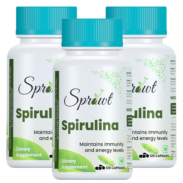 Sprowt Spirulina Capsule Package   3 Month